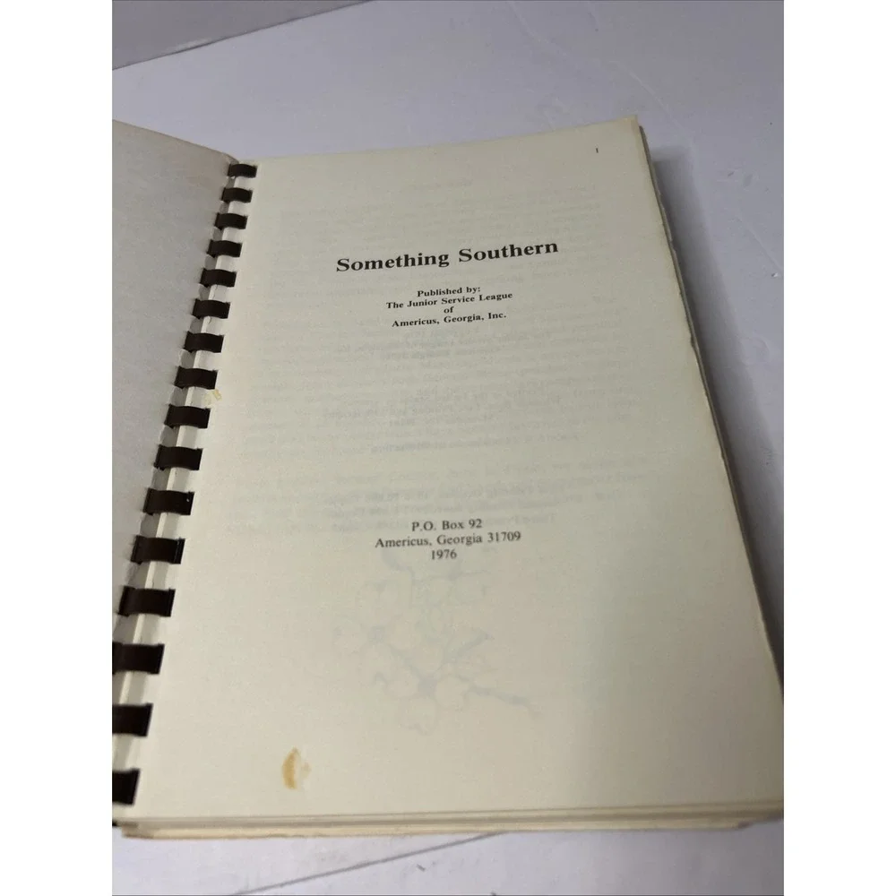 Something Southern Cookbook  Americus Georgia 1978 Third Printing
